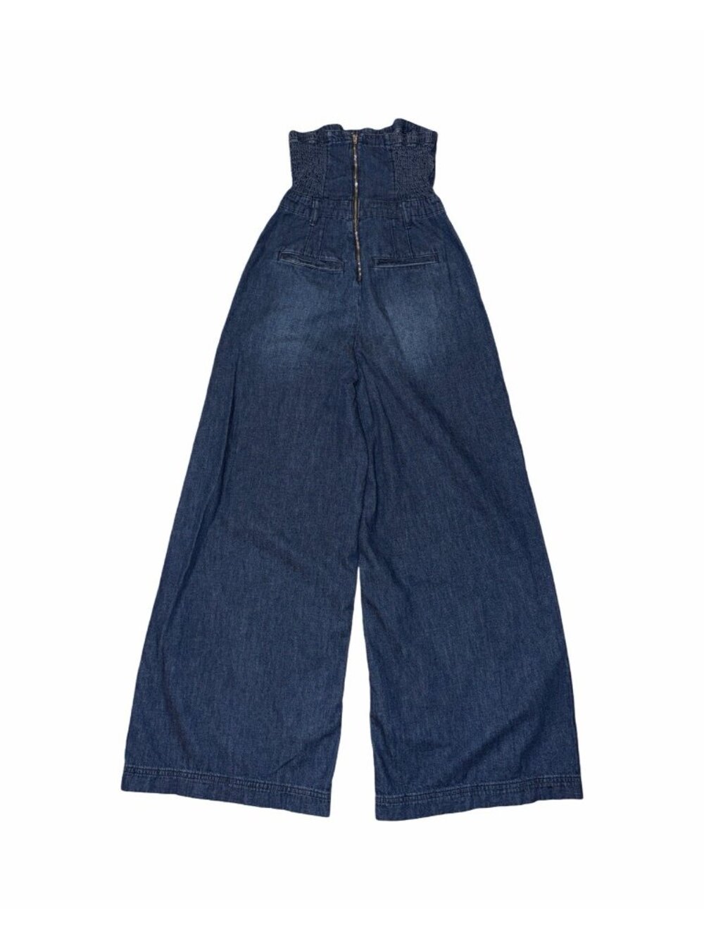 Anthropologie, Pilcro The Skipper denim strapless Wide Leg jumpsuit Size 4 Boho - Picture 3 of 13